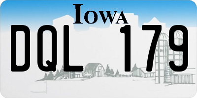 IA license plate DQL179