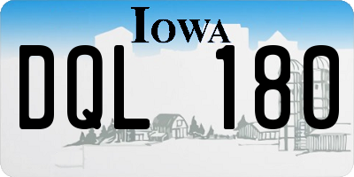 IA license plate DQL180