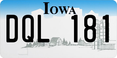 IA license plate DQL181