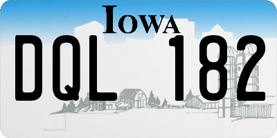 IA license plate DQL182