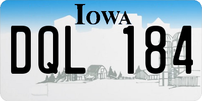 IA license plate DQL184