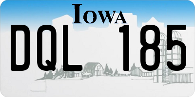 IA license plate DQL185