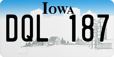 IA license plate DQL187
