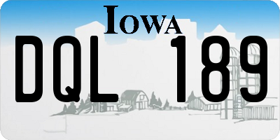 IA license plate DQL189