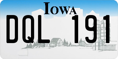 IA license plate DQL191