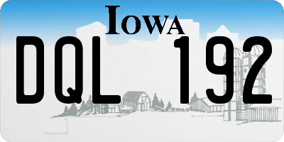 IA license plate DQL192