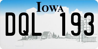 IA license plate DQL193