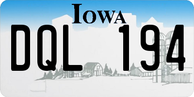 IA license plate DQL194
