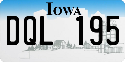 IA license plate DQL195