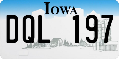 IA license plate DQL197