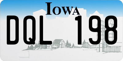 IA license plate DQL198