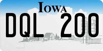 IA license plate DQL200