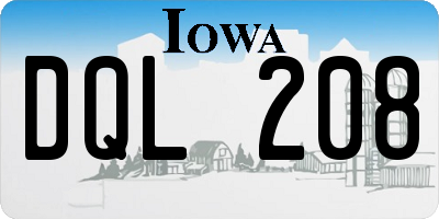 IA license plate DQL208