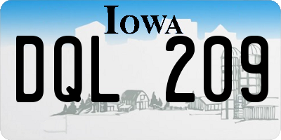 IA license plate DQL209