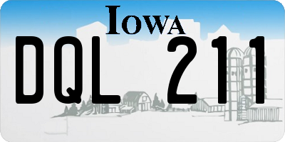 IA license plate DQL211