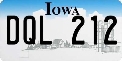 IA license plate DQL212