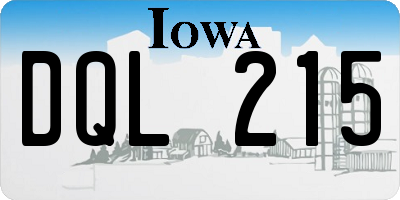 IA license plate DQL215