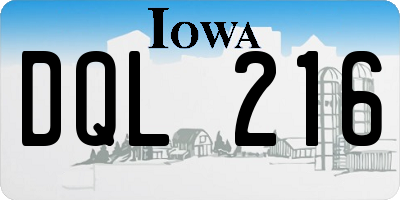 IA license plate DQL216