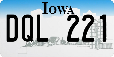 IA license plate DQL221