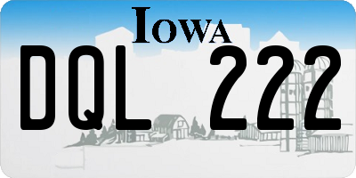 IA license plate DQL222
