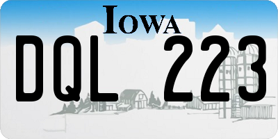 IA license plate DQL223