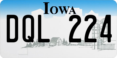 IA license plate DQL224