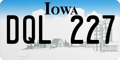 IA license plate DQL227