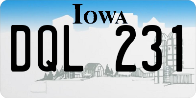 IA license plate DQL231