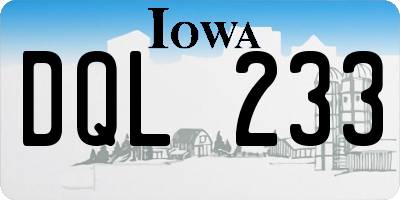 IA license plate DQL233
