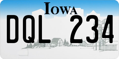 IA license plate DQL234