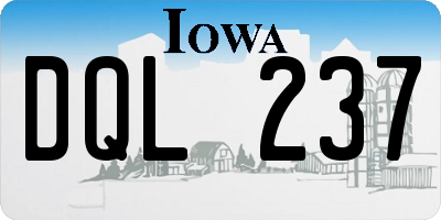 IA license plate DQL237