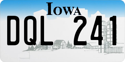 IA license plate DQL241