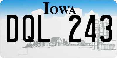 IA license plate DQL243