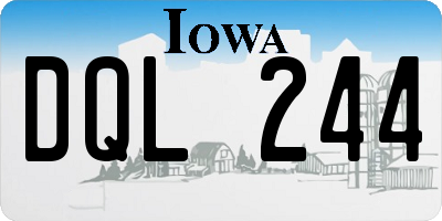 IA license plate DQL244