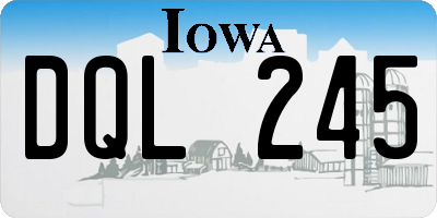 IA license plate DQL245