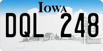IA license plate DQL248