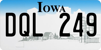 IA license plate DQL249