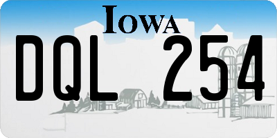 IA license plate DQL254