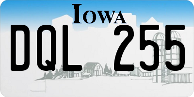 IA license plate DQL255
