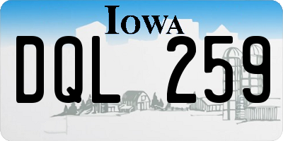 IA license plate DQL259