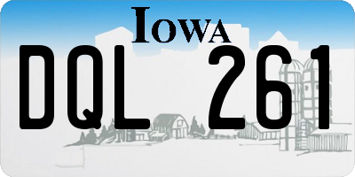 IA license plate DQL261