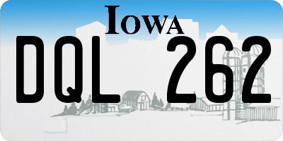 IA license plate DQL262
