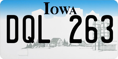IA license plate DQL263