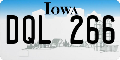 IA license plate DQL266
