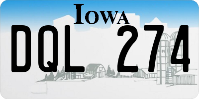 IA license plate DQL274