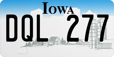 IA license plate DQL277