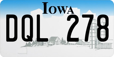 IA license plate DQL278