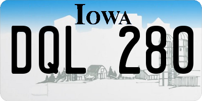 IA license plate DQL280
