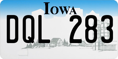 IA license plate DQL283