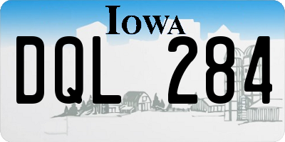 IA license plate DQL284